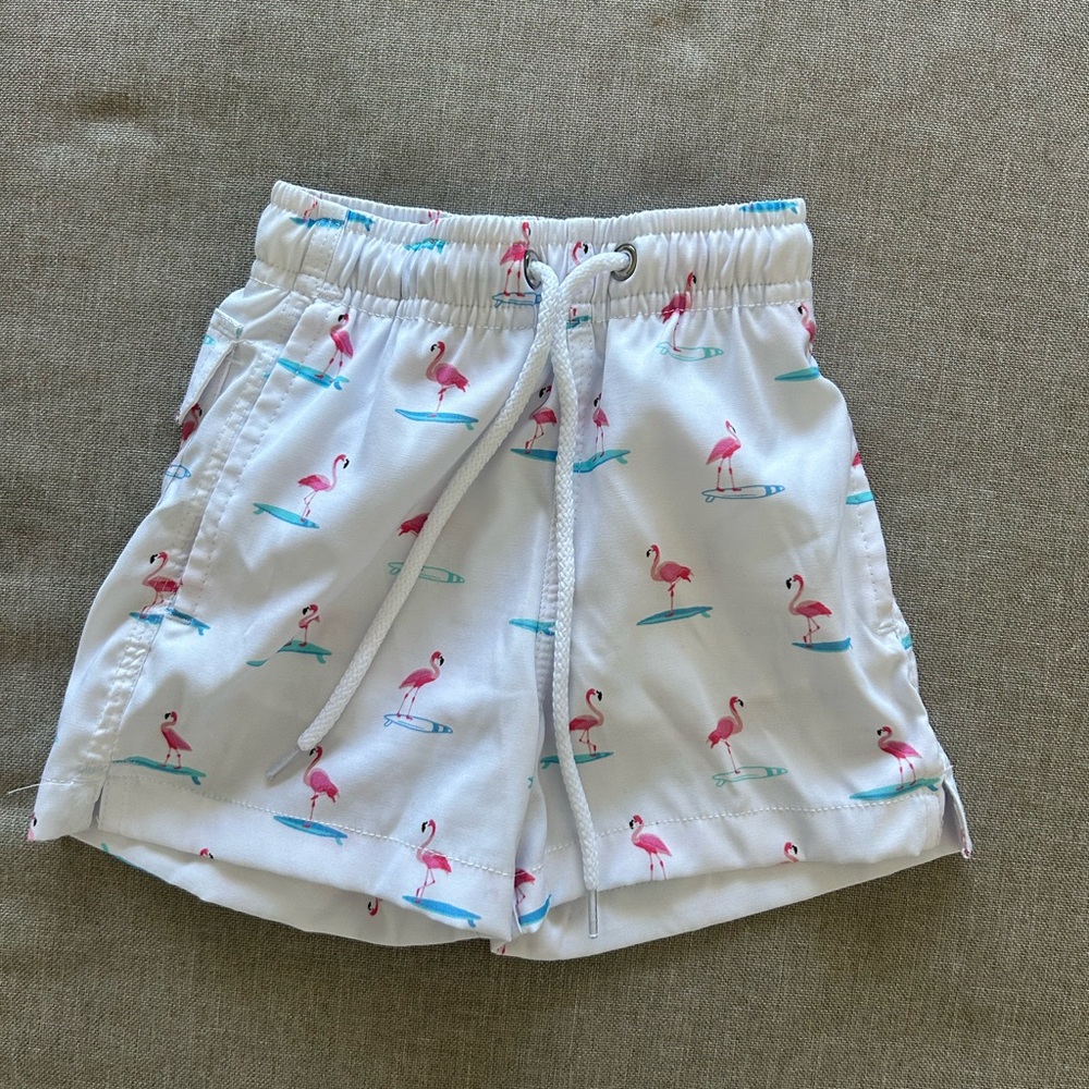 Kiddy Flowers Flamingo Print Swim Shorts